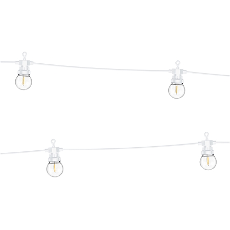 Bílý světelný řetěz se žárovkami