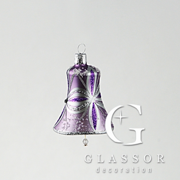 Zvoneček fialový klinkací s dekorem