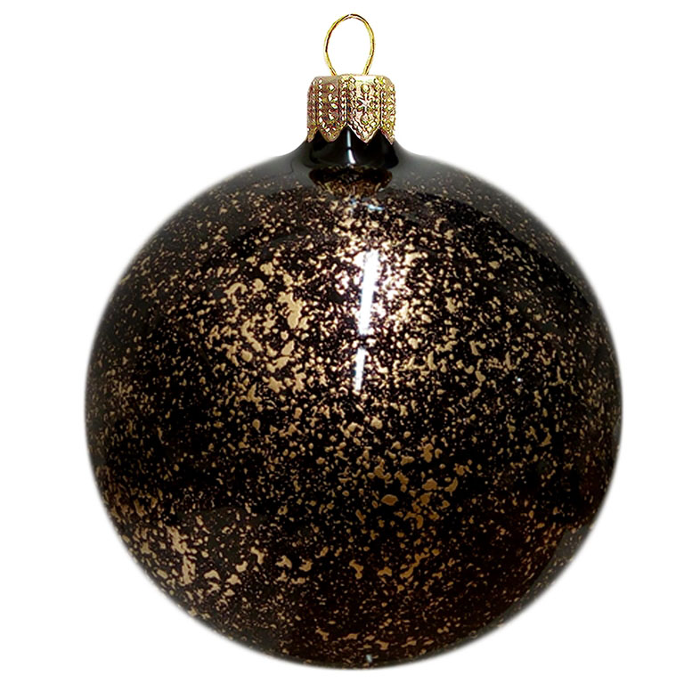 Koule v černém laku dekor bronzové hupkování