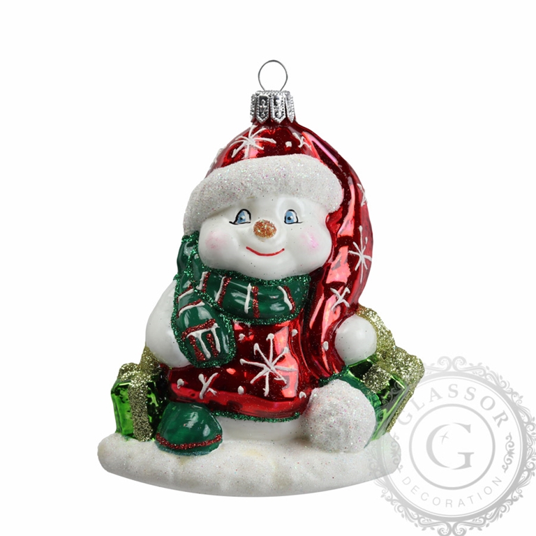 Vánoční figurka sněhulák s čepicí