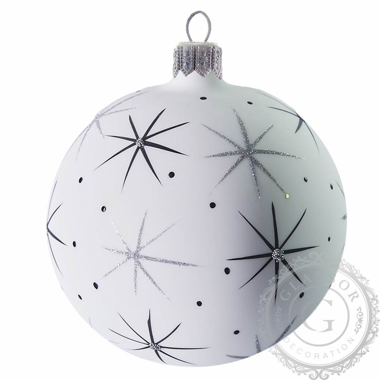 Vánoční koule bílá hvězdy