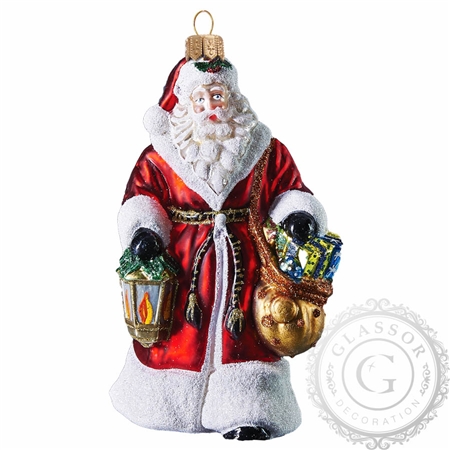 Vánoční figurka Santa s lucernou
