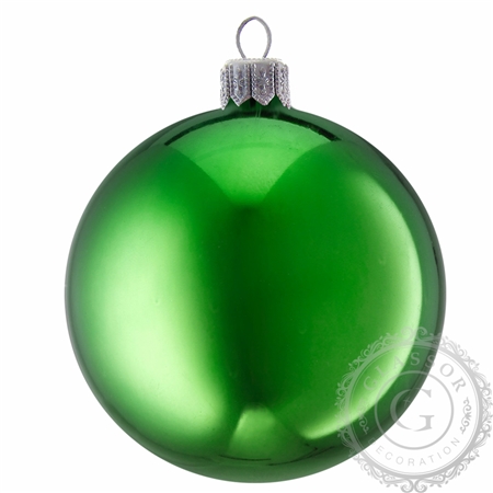 Vánoční koule zelená lesklá