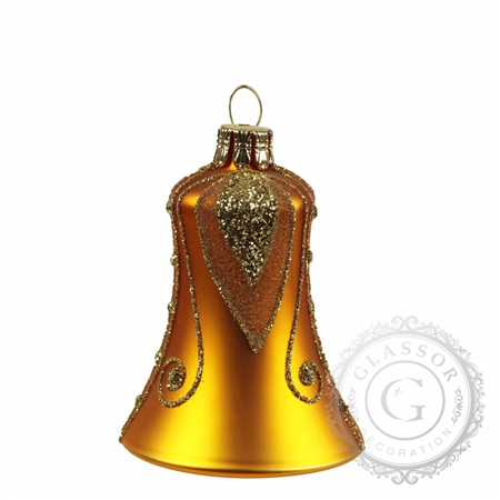 Vánoční zvonek zlatý dekor