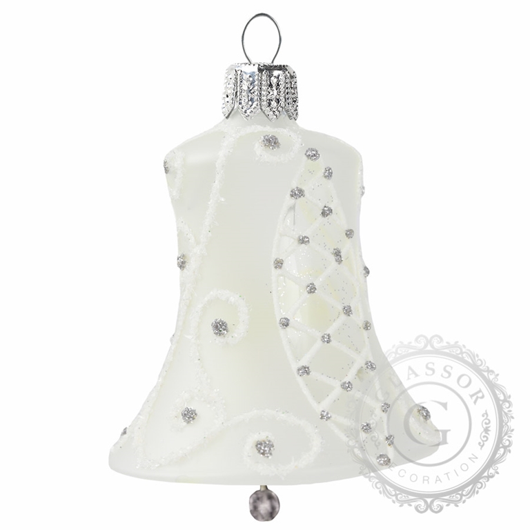 Zvonek čirý mat s bílým dekorem