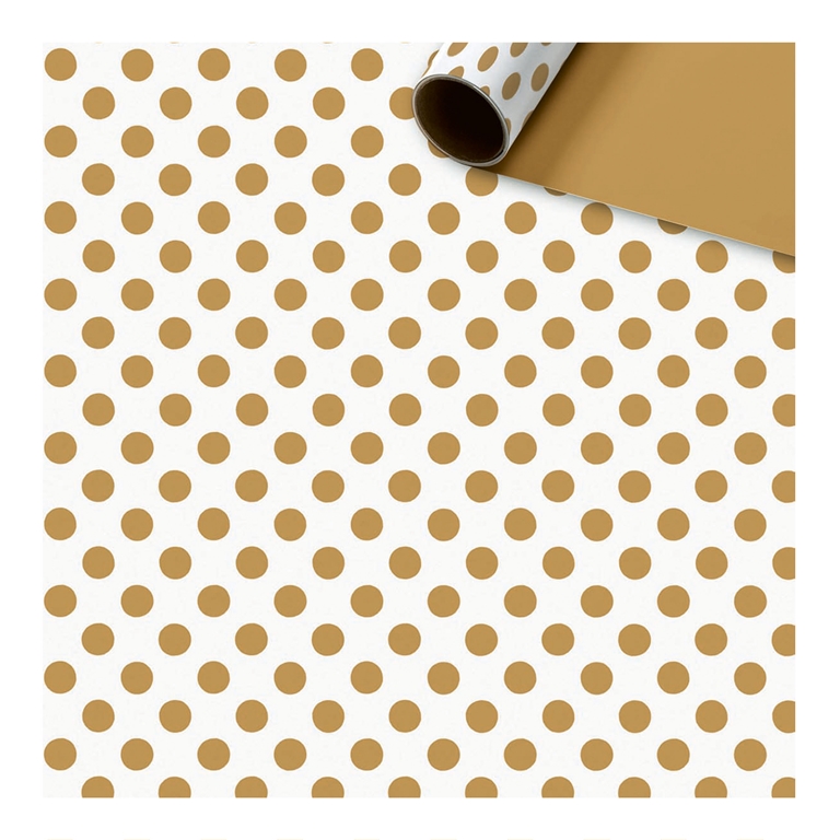 Balicí papír role zlaté puntíky