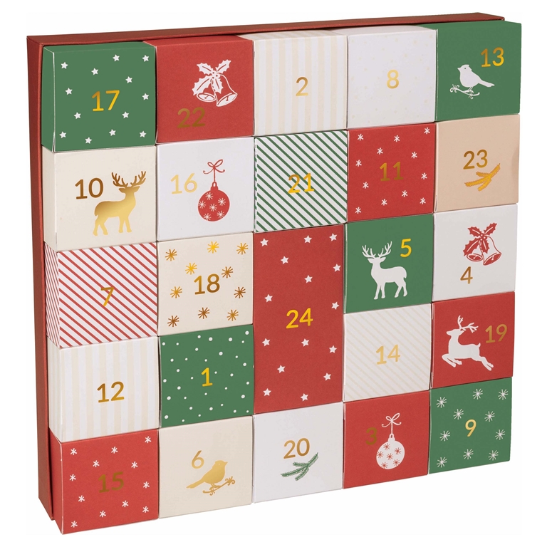 Adventní kalendář vánoční krabičky