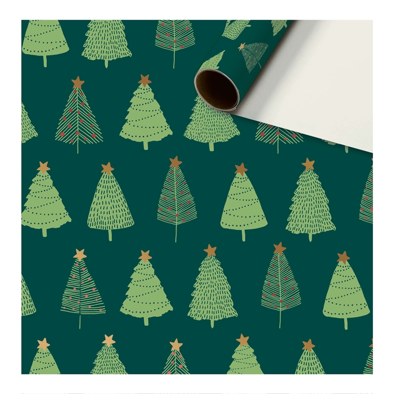 Balicí papír role s vánočními stromky