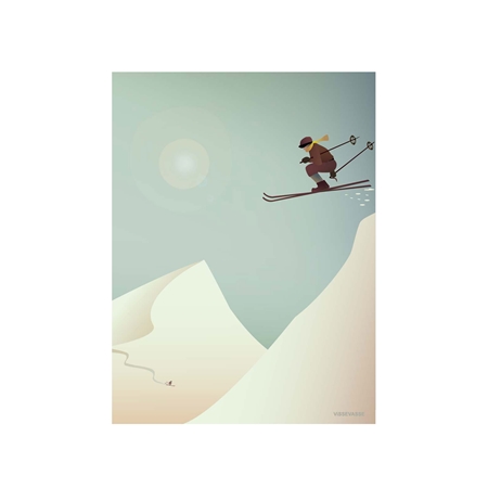 Dárková karta/přání s retro lyžařem 