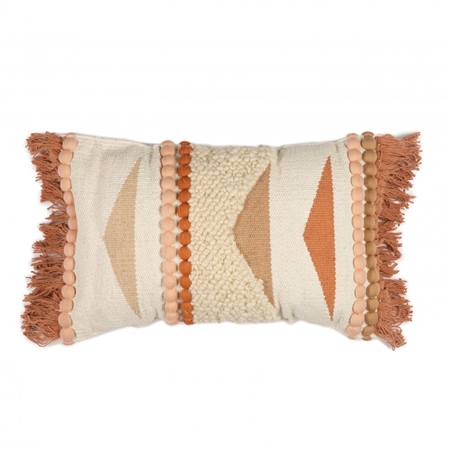 Macrame sand colored pillow