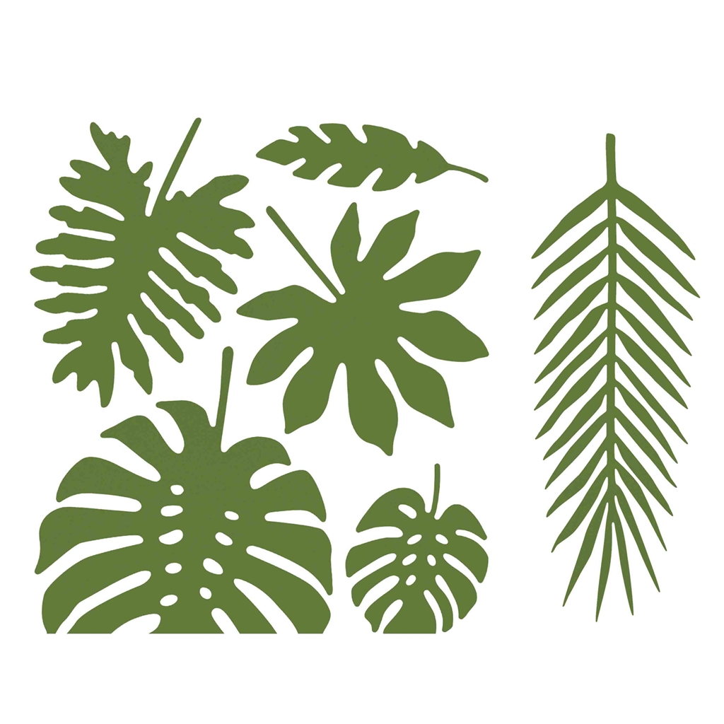 Set dekorativních tropických listů