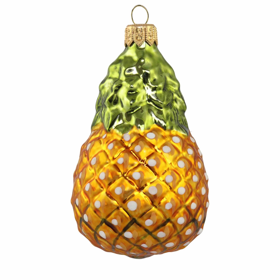 Skleněná ozdoba žlutý ananas