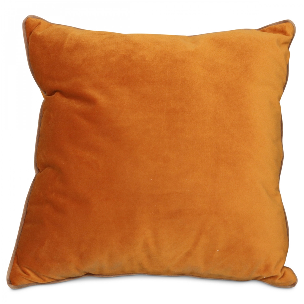Semišový polštář v oranžové barvě