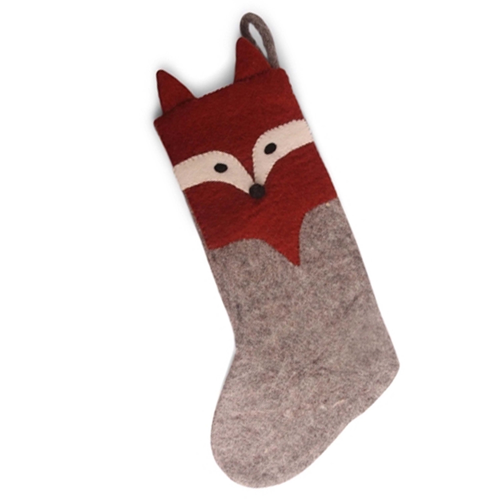 Vánoční plstěná ponožka Liška