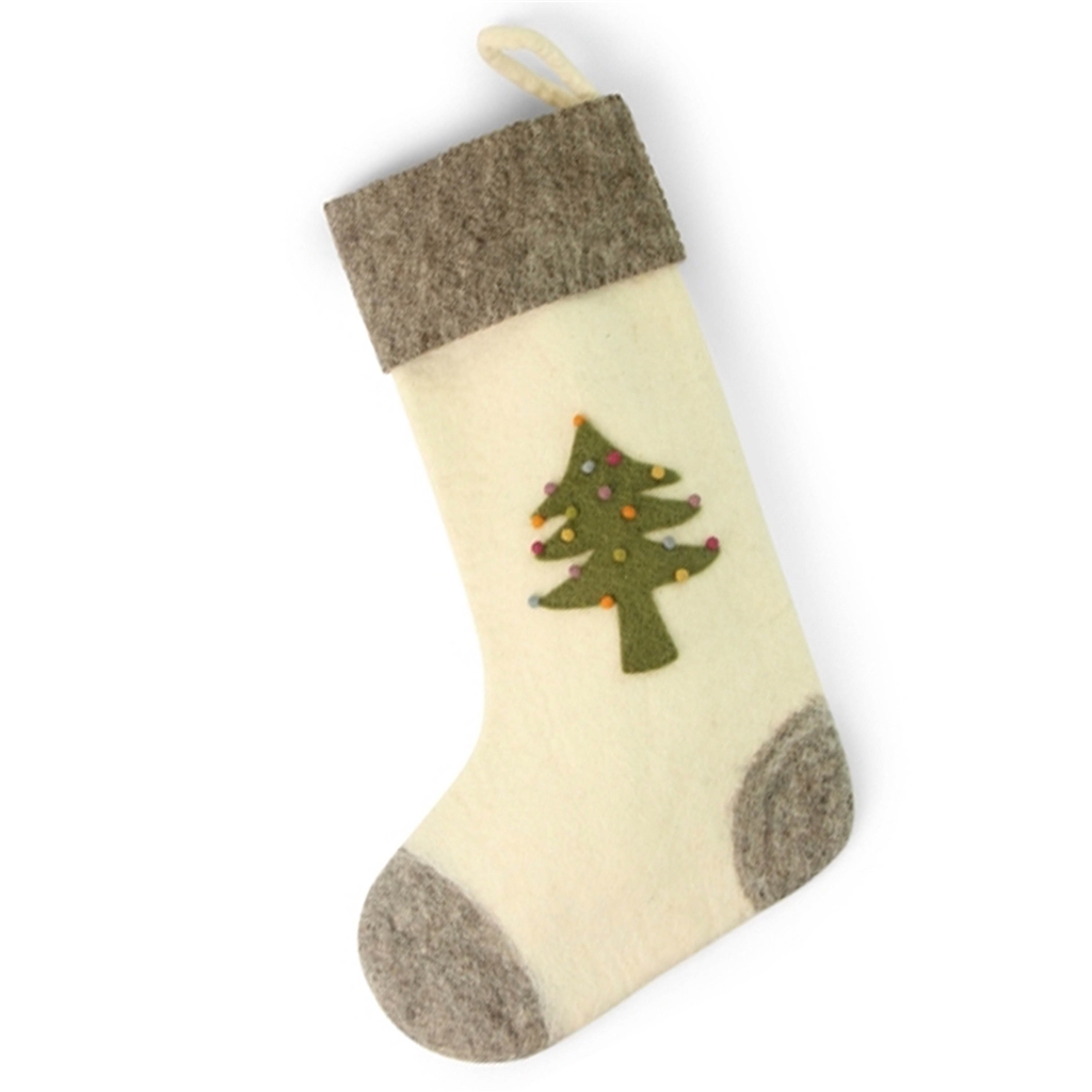 Vánoční plstěná ponožka Stromek