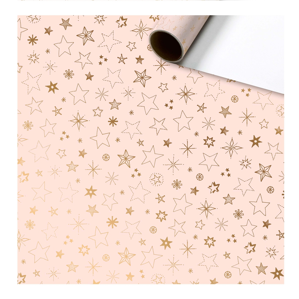 Balicí papír růžový s hvězdičkami
