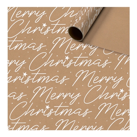 Balicí papír přírodní Merry Christmas 