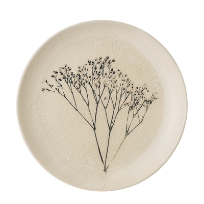 Assiette en céramique avec illustration de prairie