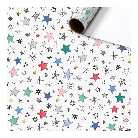 Balicí papír bílý hvězdičky