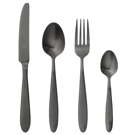 Black stainless steel cutlery