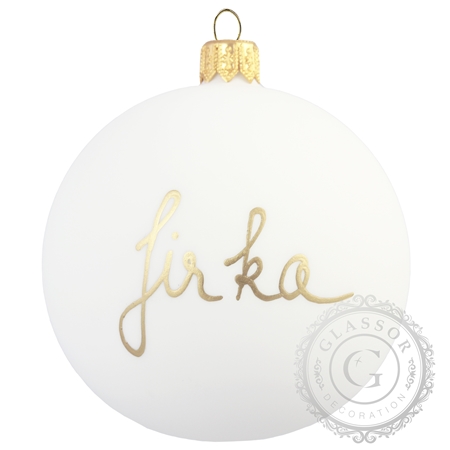 White Christmas ornament with name