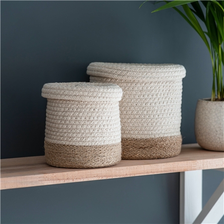 Set of two-shade storage baskets