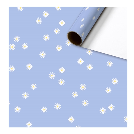 Wrapping paper purple with daisies