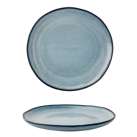 Modrý dezertní talíř s glazurou