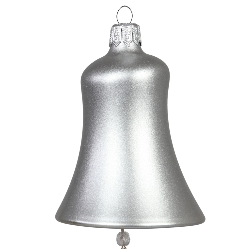Skleněný stříbrný zvoneček