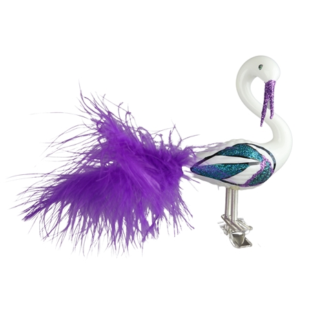 White swan with purple feathers