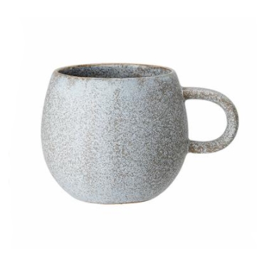 Tasse en céramique émaillée gris-bleu