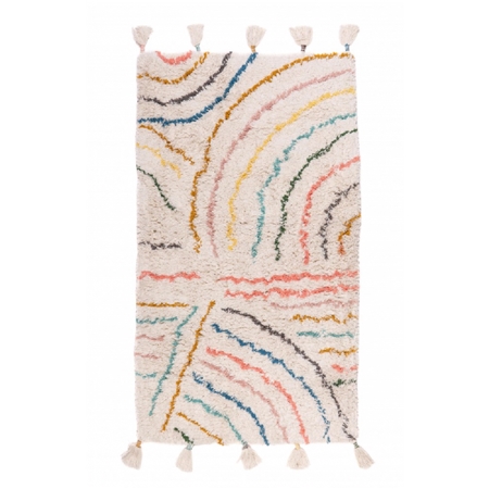 Bavlněný barevný koberec s třásněmi