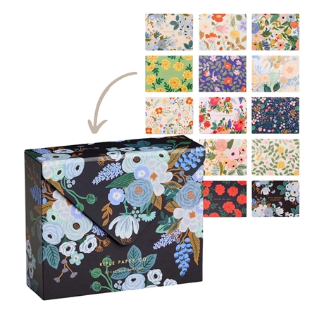Box of floral greeting cards 15 pcs