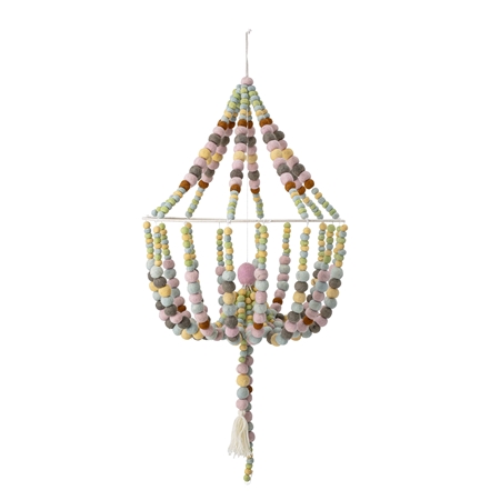 Colorful felt chandelier mobile