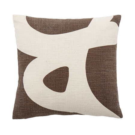 Brown cotton cushion abstract pattern