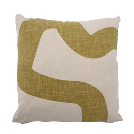 Cotton cushion pistachio abstract pattern