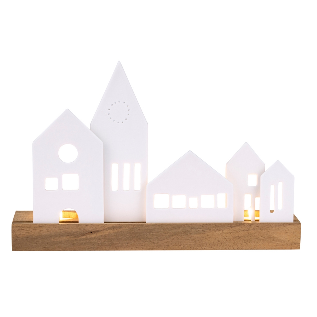 Porcelánový svícen vánoční vesnička