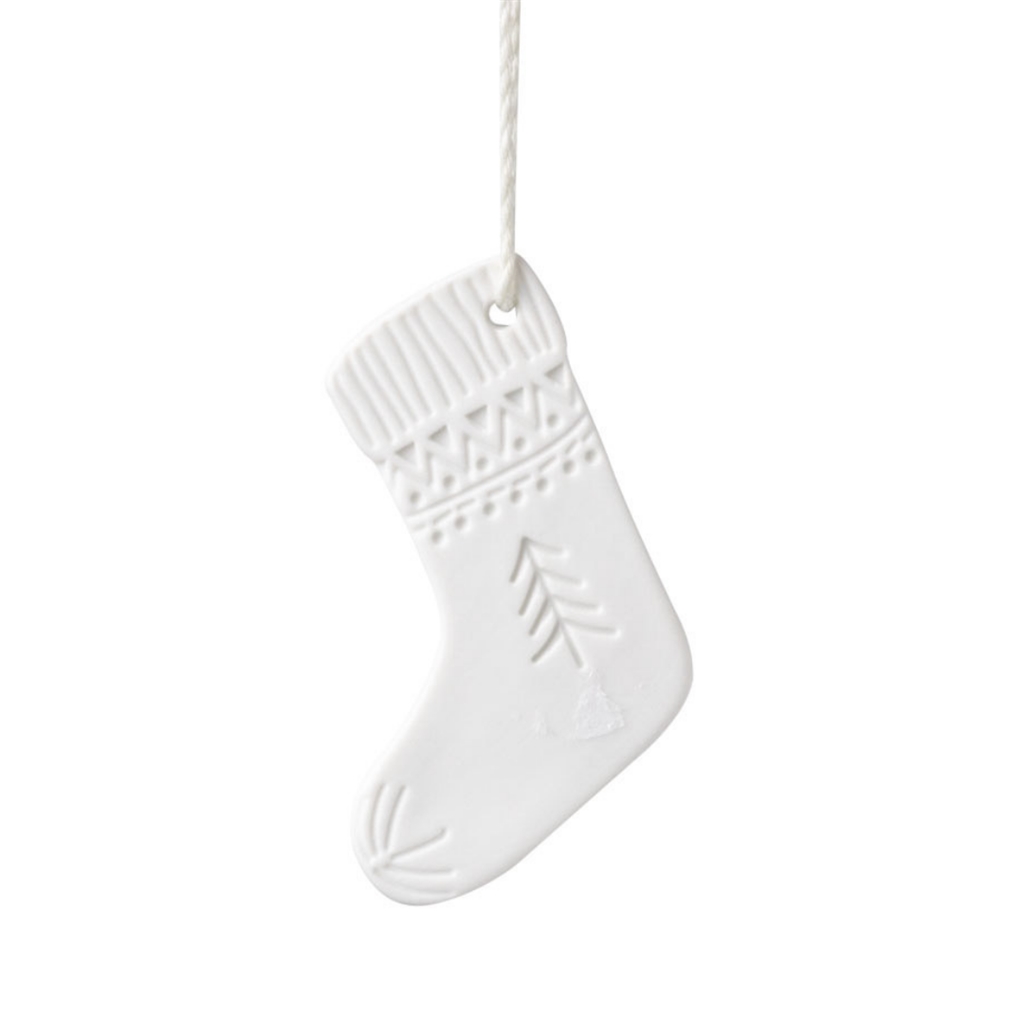 Porcelánová ozdoba vánoční ponožka