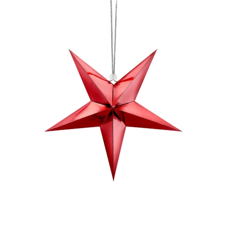 Papírová hvězda červená střední