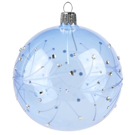 Transparent blue bauble with gentle branches décor