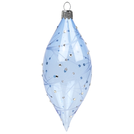 Transparent blue teardrop with gentle branches décor