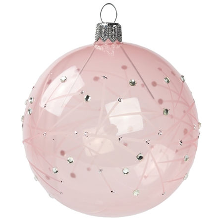 Transparent pink bauble with gentle branches décor