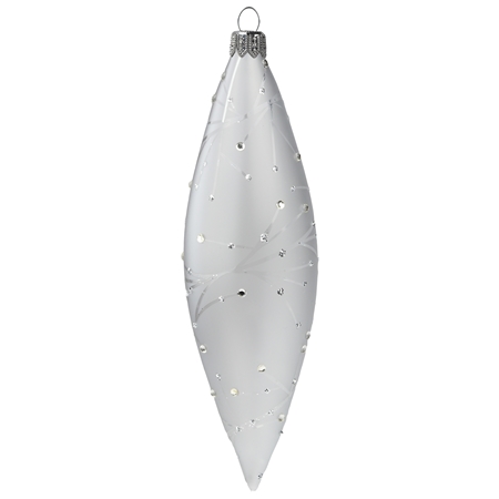 Transparent gray teardrop with gentle branches décor
