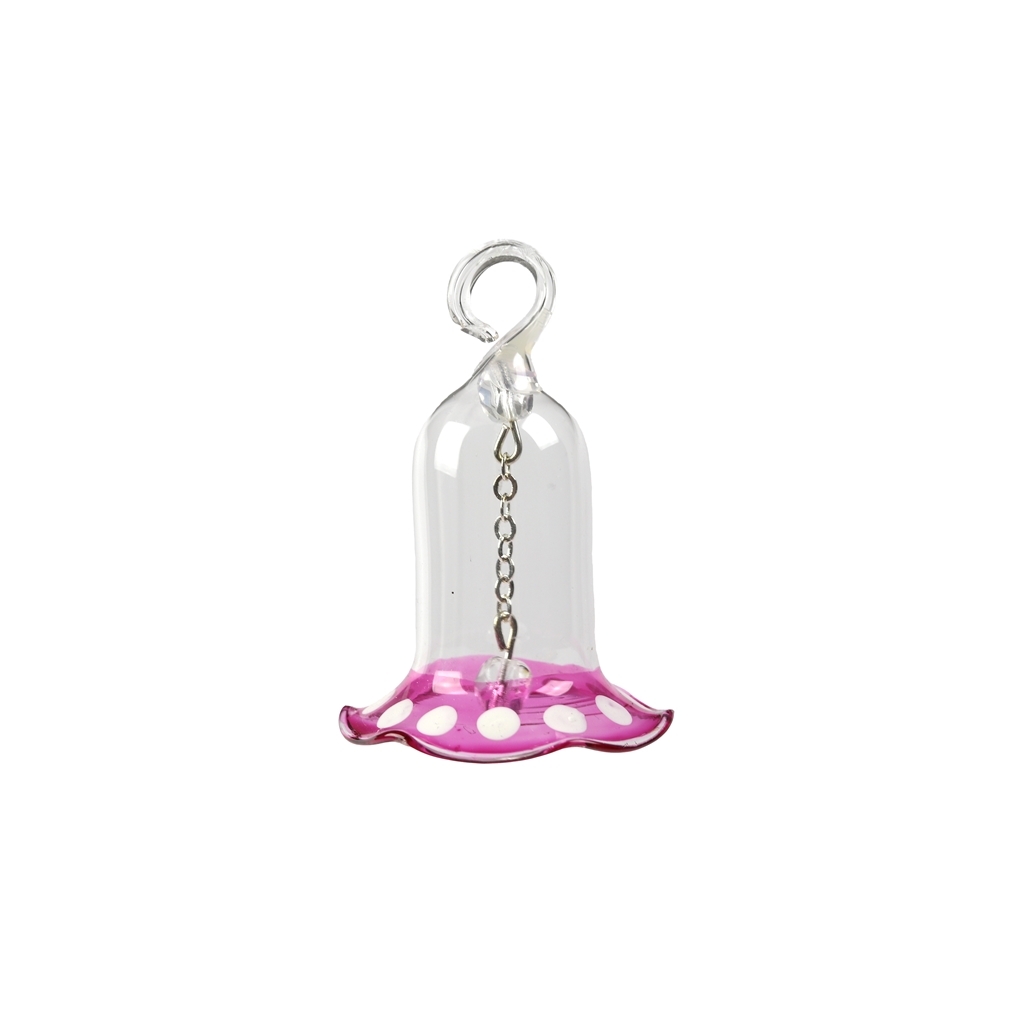 Skleněný zvoneček s růžovým závojem
