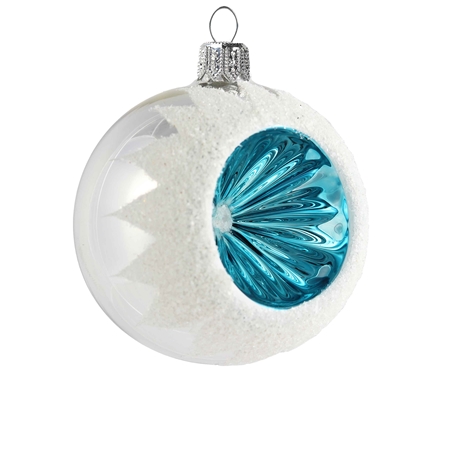Christmas ornament white with blue reflector