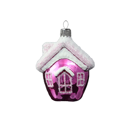 Glass Christmas house pink