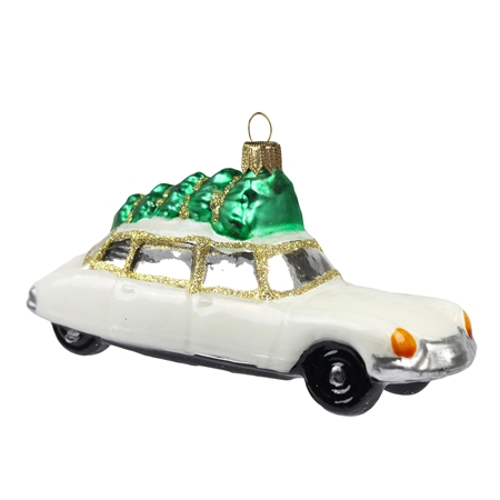 Décoration de Noël, limousine blanche