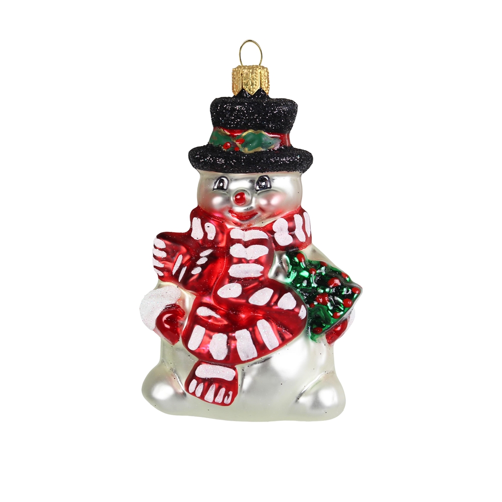 Vánoční ozdoba sněhulák s cylindrem