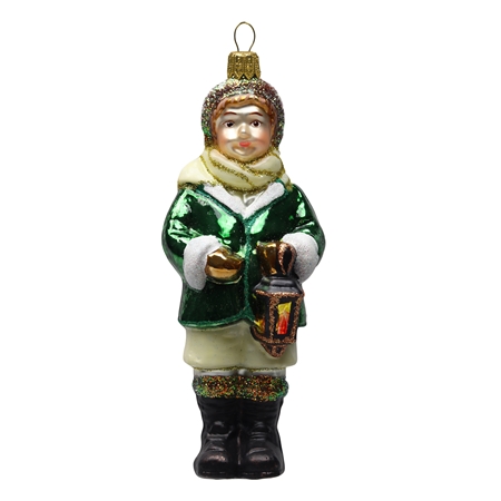 Figurine de Noël, mannequin avec une lanterne