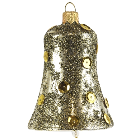 Zvonek zlatý s posypem a flitry